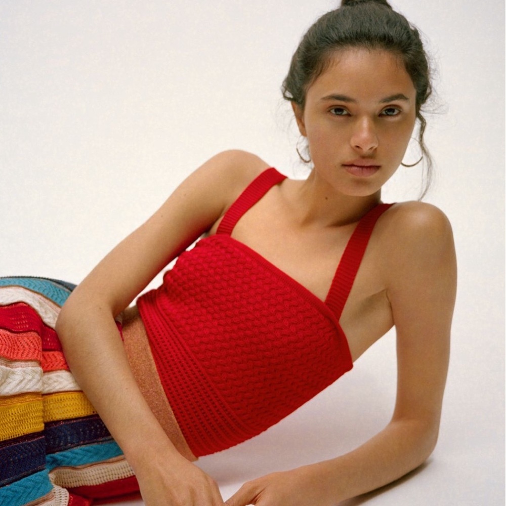 Line and Dot Leanne textured knit tank size L NWT